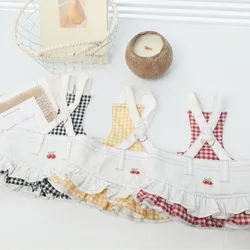 Camiseta vaquera a cuadros para perros pequeños y gatos – Ropa primavera otoño