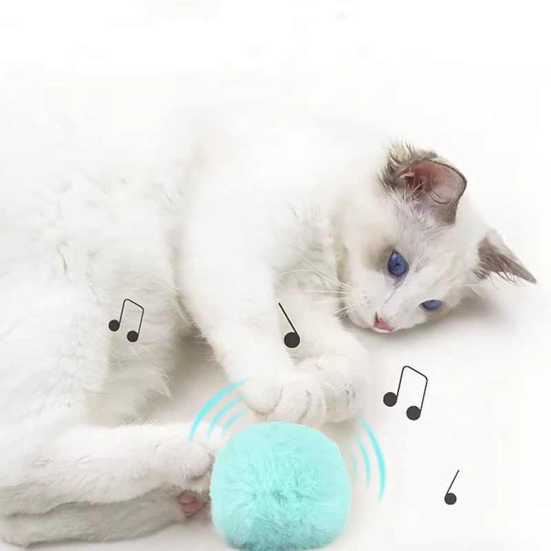 Pelota interactiva de felpa con sonido y catnip para gatos - imagen 4