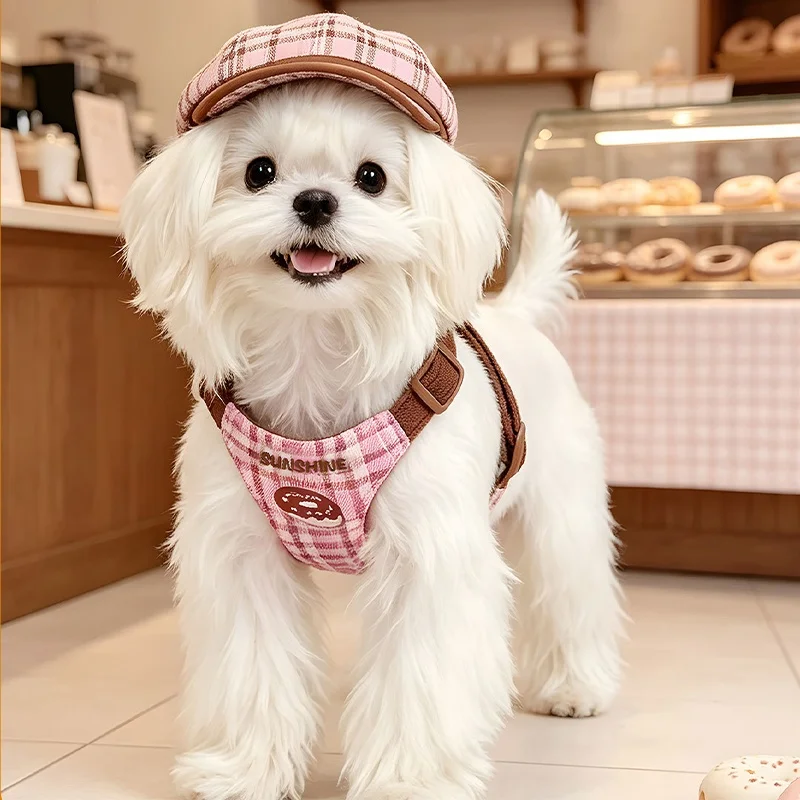 Arnés a cuadros para perro y gato – Ajustable y suave - imagen 3