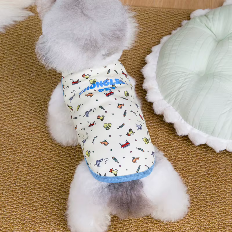 Camiseta verano sin mangas algodón perros pequeños gatos