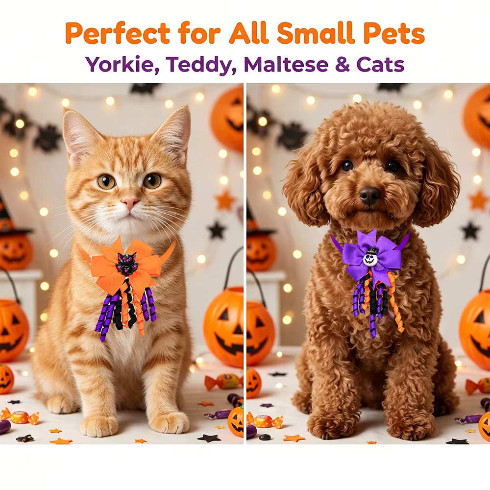 Lazos de Halloween ajustables para perros: adorno de fiesta cartoon - imagen 3