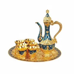 Juego de botellines vintage de metal con relieve para bebidas – Decantadores decorativos