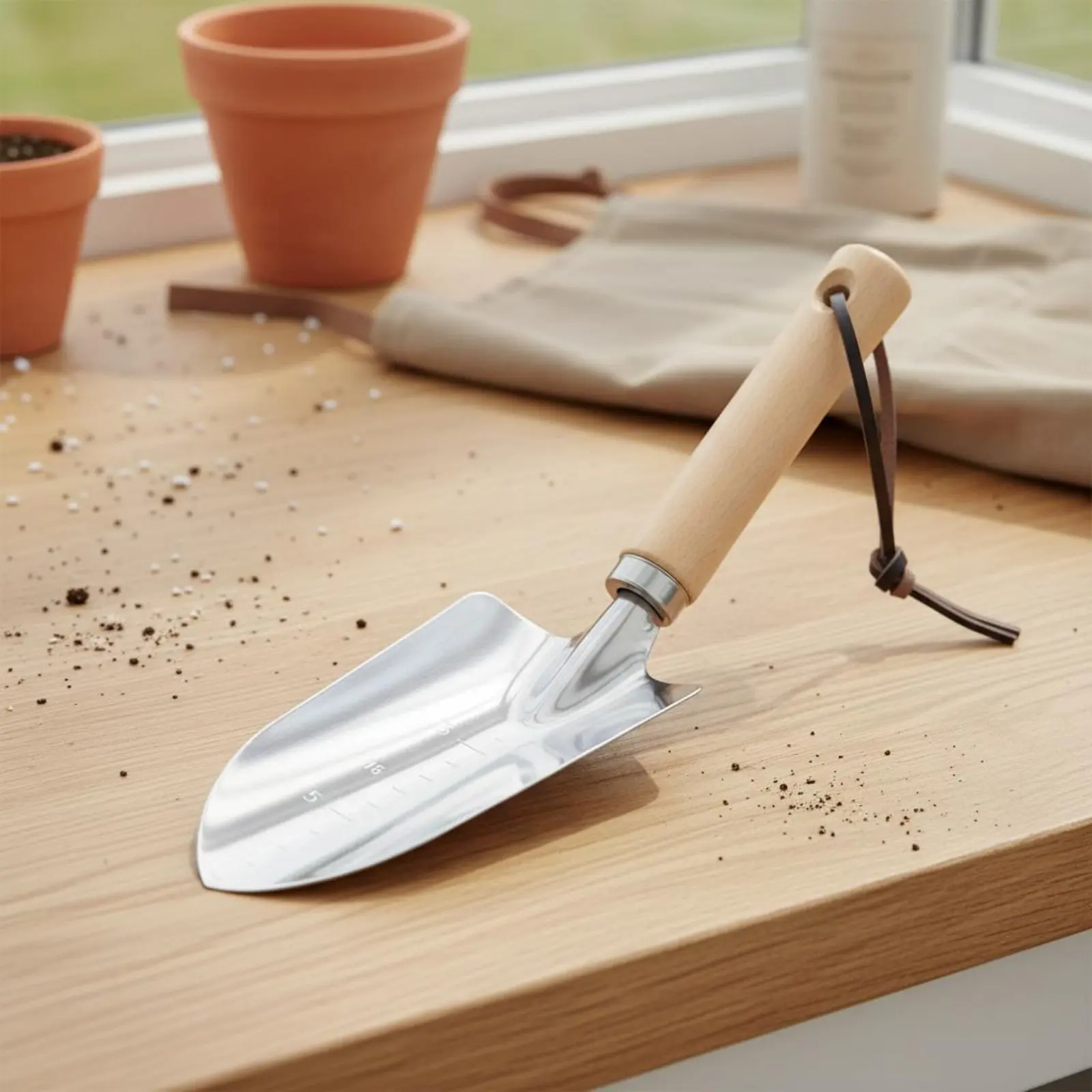 Paleta de jardín ligera de acero inoxidable para plantar y desherbar - imagen 5