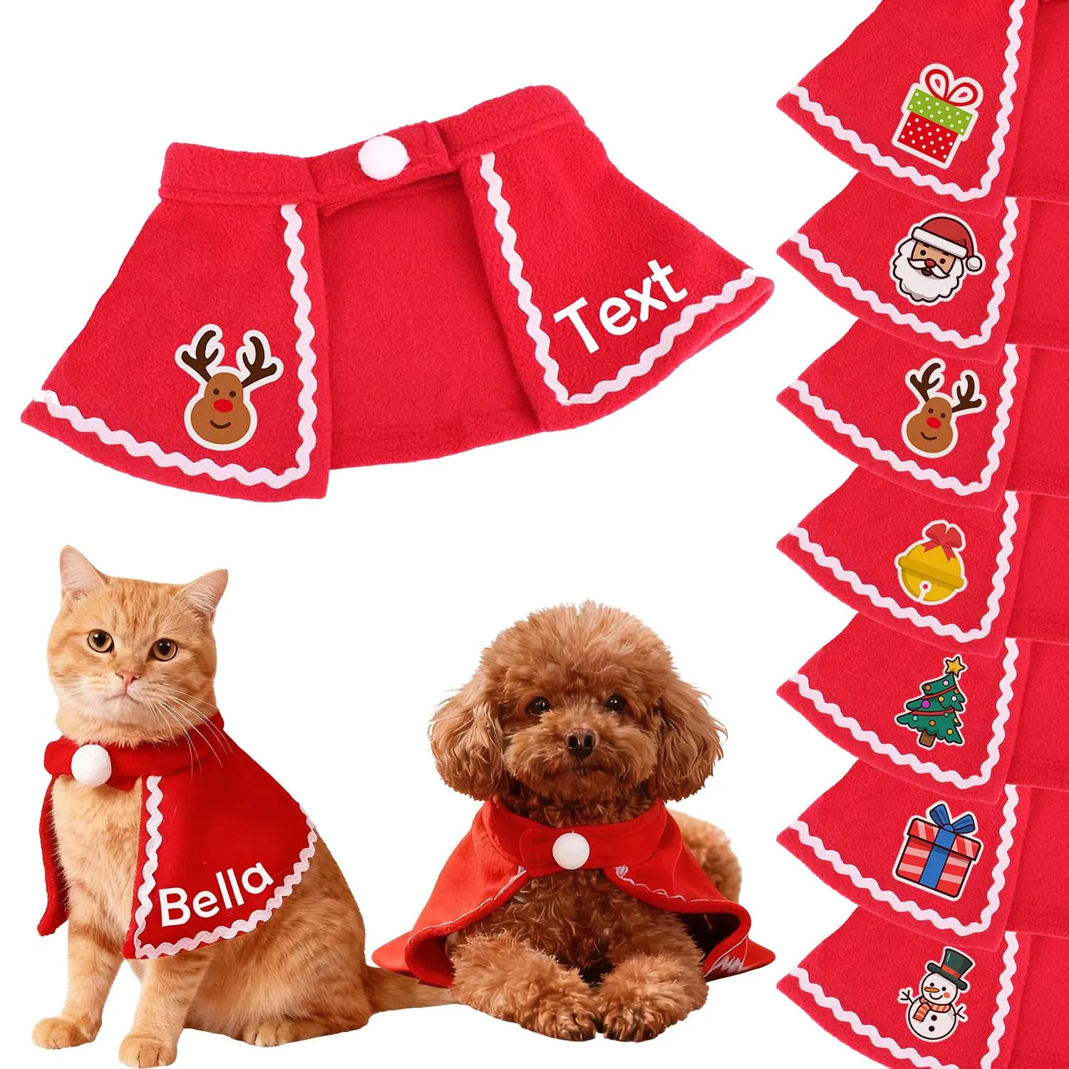Bufanda chal navideña personalizada para perro y gato