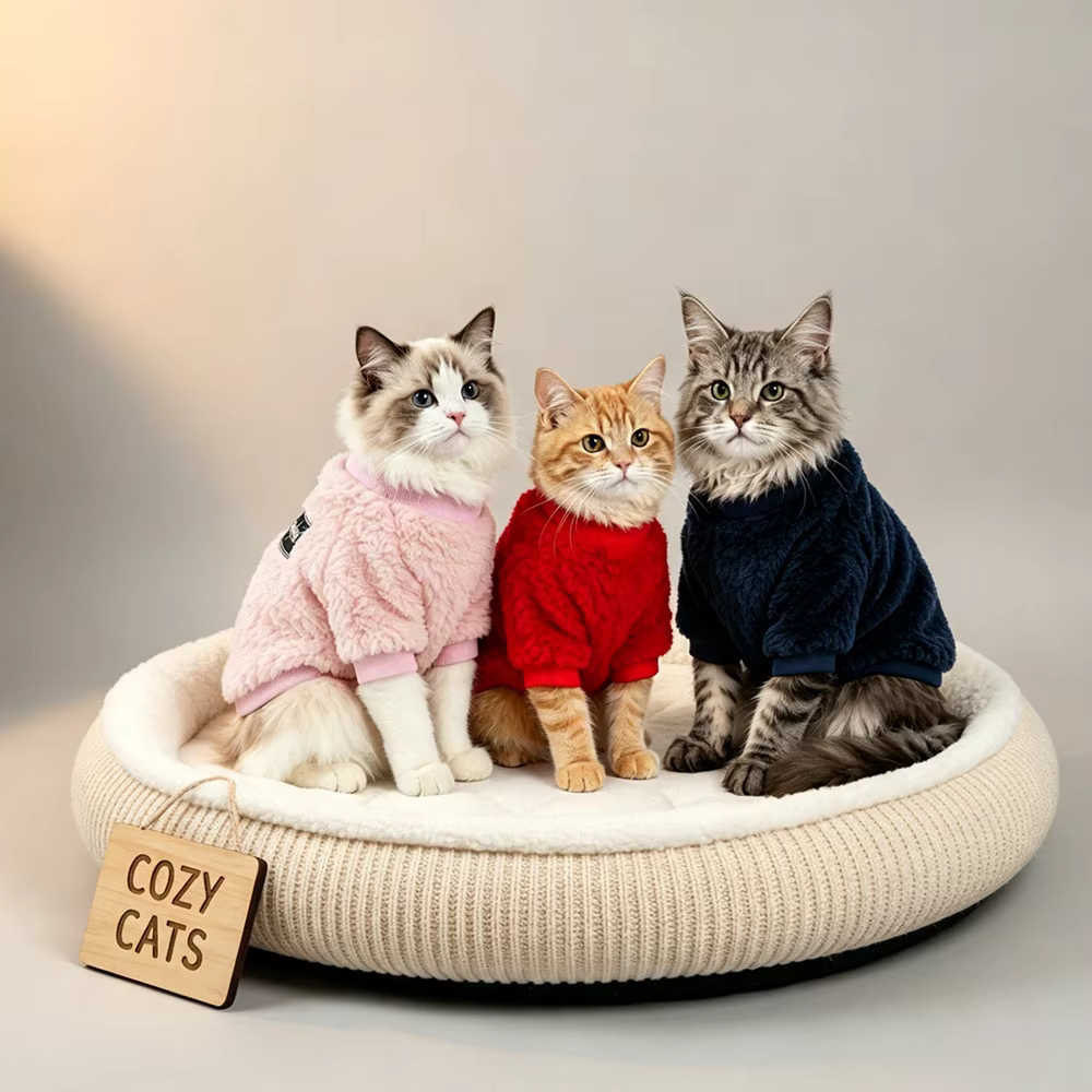 Suéter de invierno cálido para gatos: polar, Maine Coon, Ragdoll, Sphynx - imagen 3