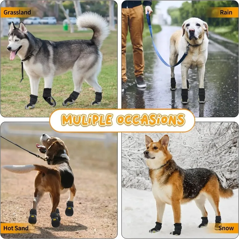 Set de 4 botas impermeables para perros