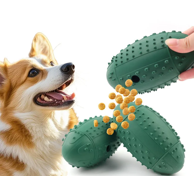 Juguete masticable para perros balón rugby de goma resistente - imagen 5