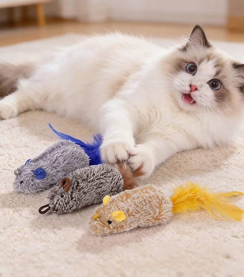 Ratón de peluche resistente para gatos