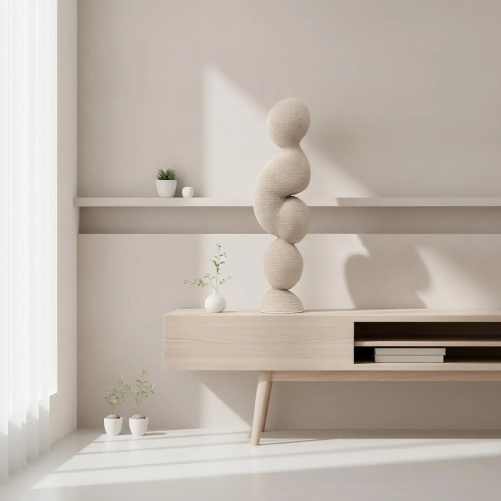 Escultura abstracta de resina para mesa – Decoración minimalista - imagen 3