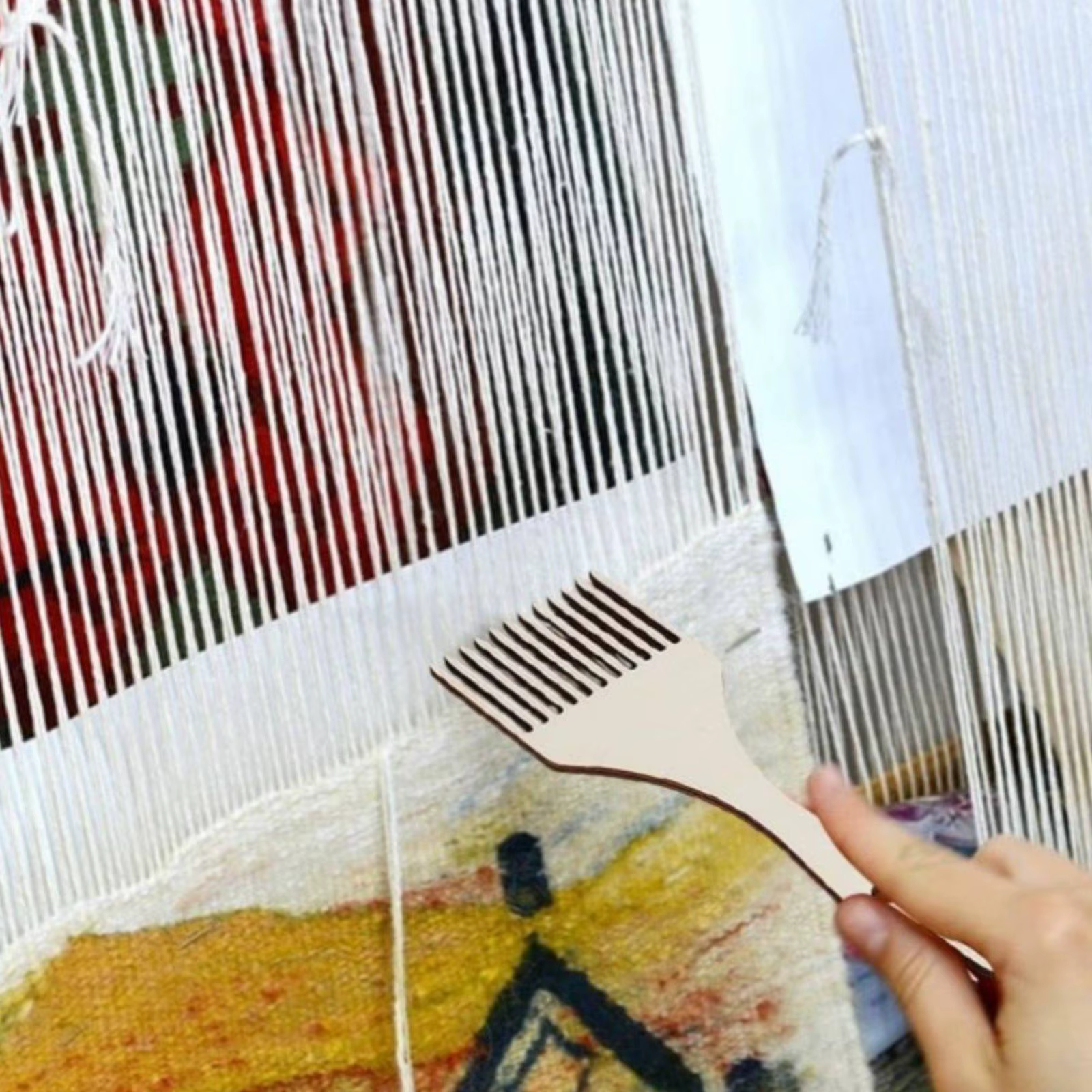 Peines para Tejer – Set Completo de 8 Piezas en Madera Pulida para Telar y Artesanía - imagen 3