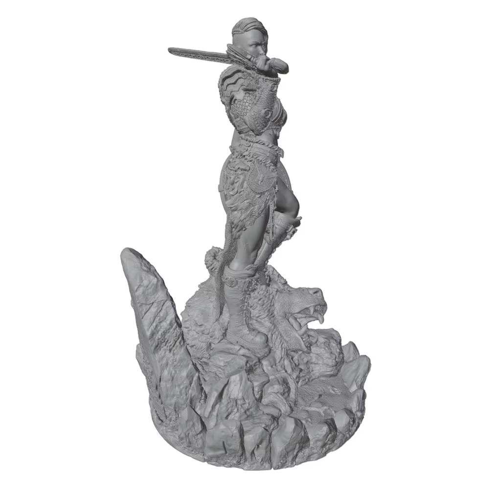 Figura Guerriera Femenina Resina 1/24 – Kit DIY Sin Pintar - imagen 4