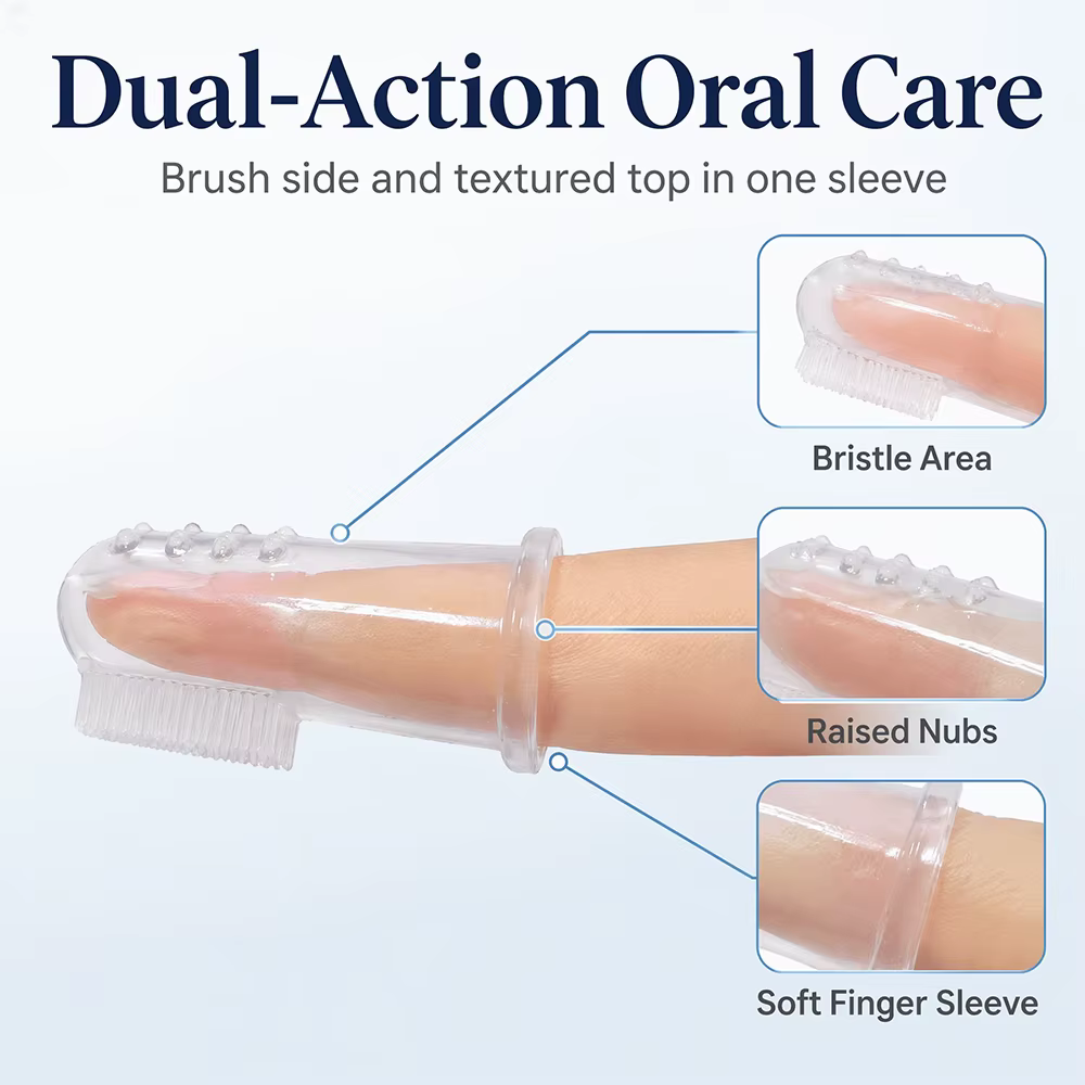 Cepillo dental de silicona suave para perros y gatos, kit cuidado
