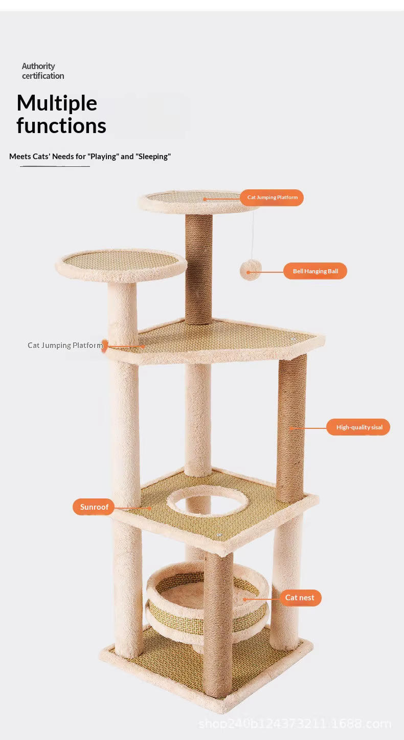 Detalle del poste rascador de sisal resistente