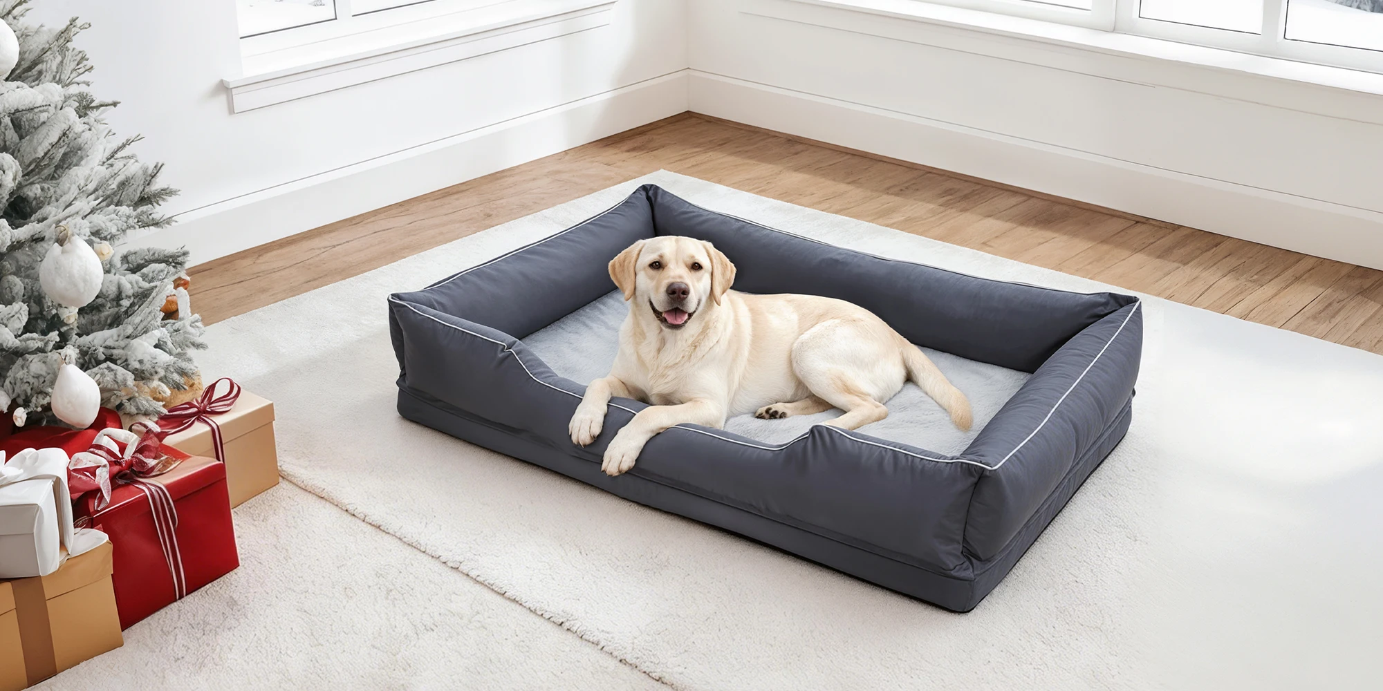 Cama ortopédica para perros tamaño XL en color gris