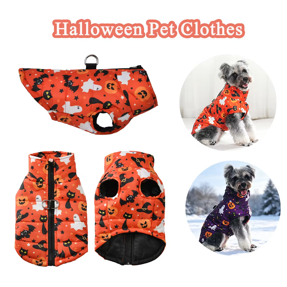 Chaqueta Halloween invierno para perros pequeños – Bulldog Francés y Yorkie
