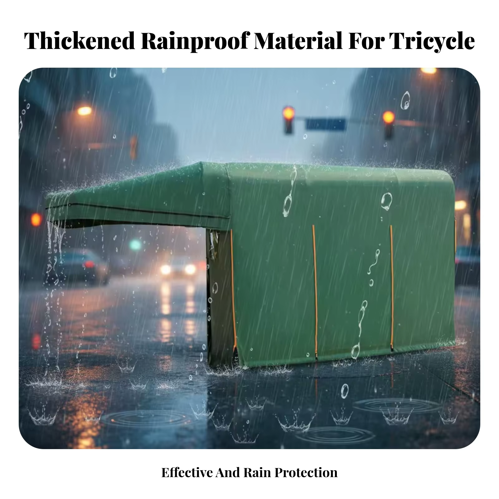 Lona toldo verde para triciclo eléctrico: cubierta de techo - imagen 3