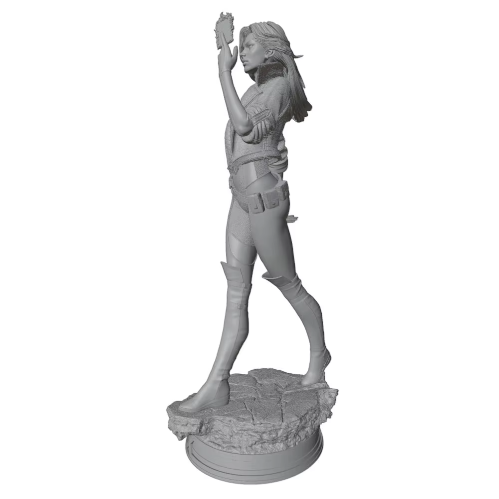 Figura gris impresa en 3D de resina sin ensamblar, coleccionistas