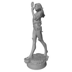 Figura gris impresa en 3D de resina sin ensamblar, coleccionistas