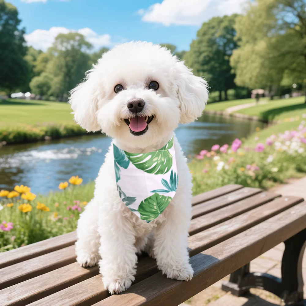 Bandana ajustable con estampado frutal para perros talla S/M