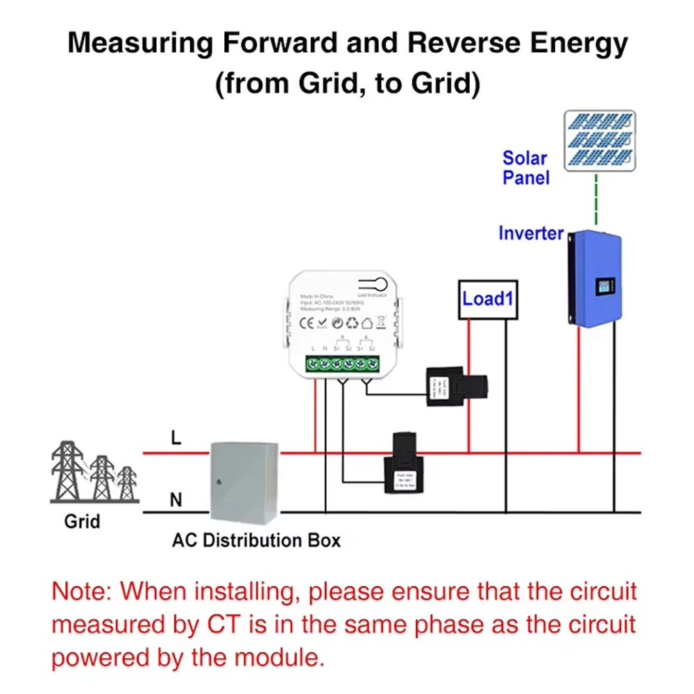 Medidor Inteligente WiFi Tuya 80A – Monitor Energía Voltaje y Corriente - imagen 2