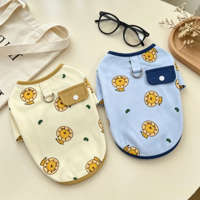 Chaleco perro pequeño y gato con capucha – Chaqueta estampada otoñal - imagen 4