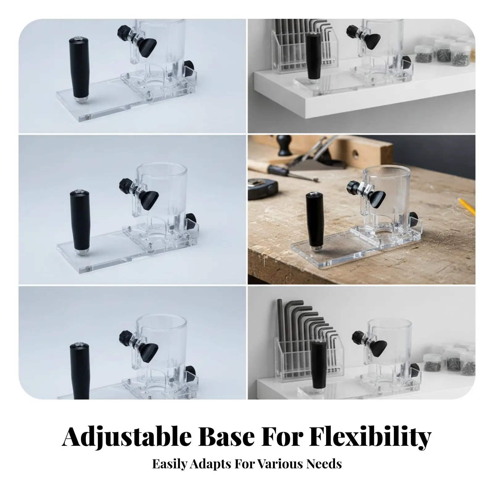 Base acrílica transparente para router con perillas de sujeción - imagen 4