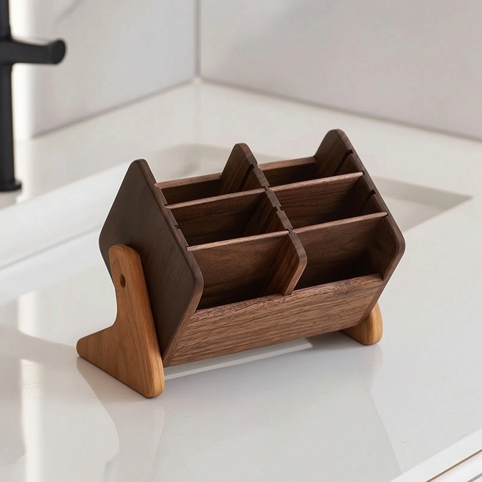 Organizador Maquillaje Madera para Tocador – Estuche con Compartimentos - imagen 3