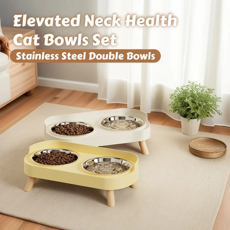 Comedero doble acero inoxidable para gatos y perros – Soporte ergonómico - imagen 4