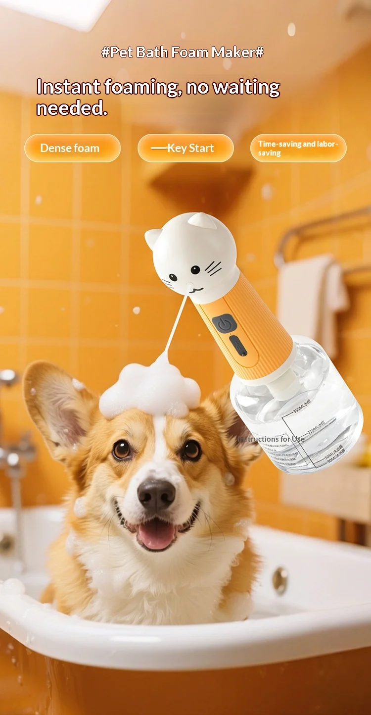 Espumador automático para mascotas aplicado en un baño