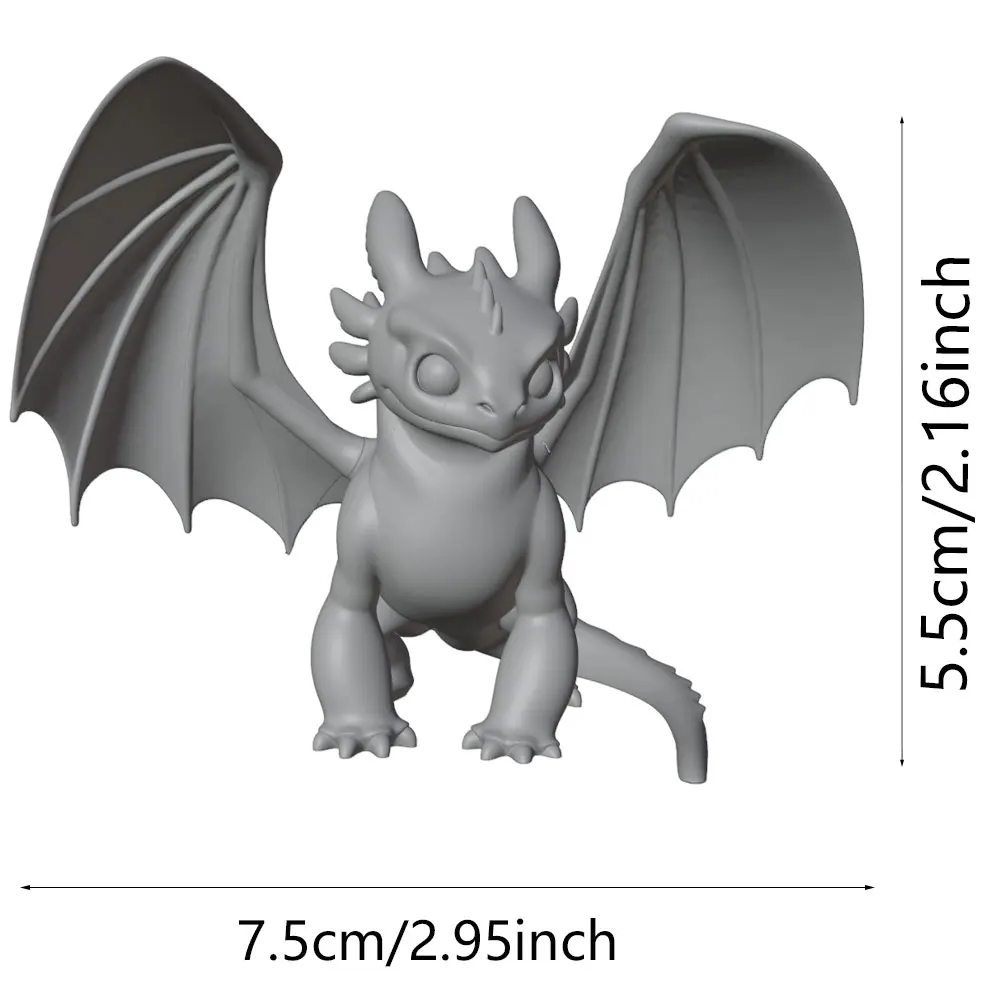 Miniatura de dragón 3D sin pintar