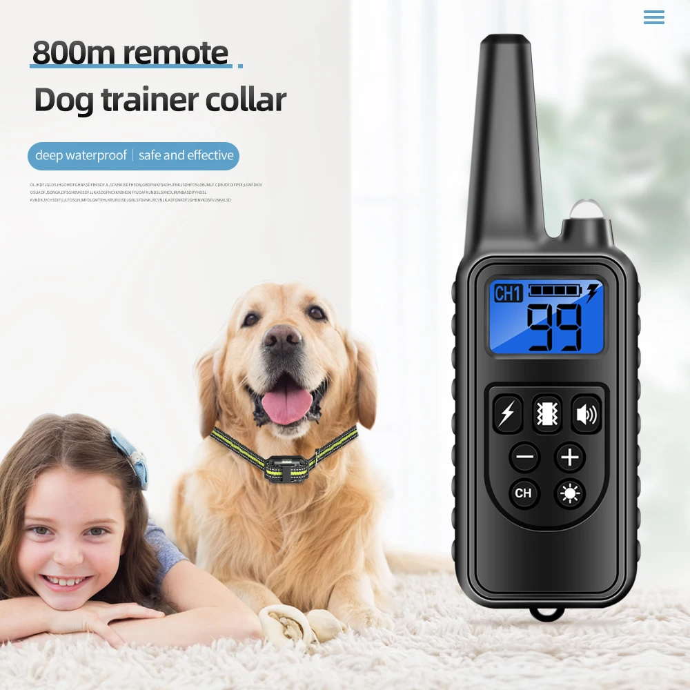 Collar de adiestramiento con control remoto displays en pantalla LCD