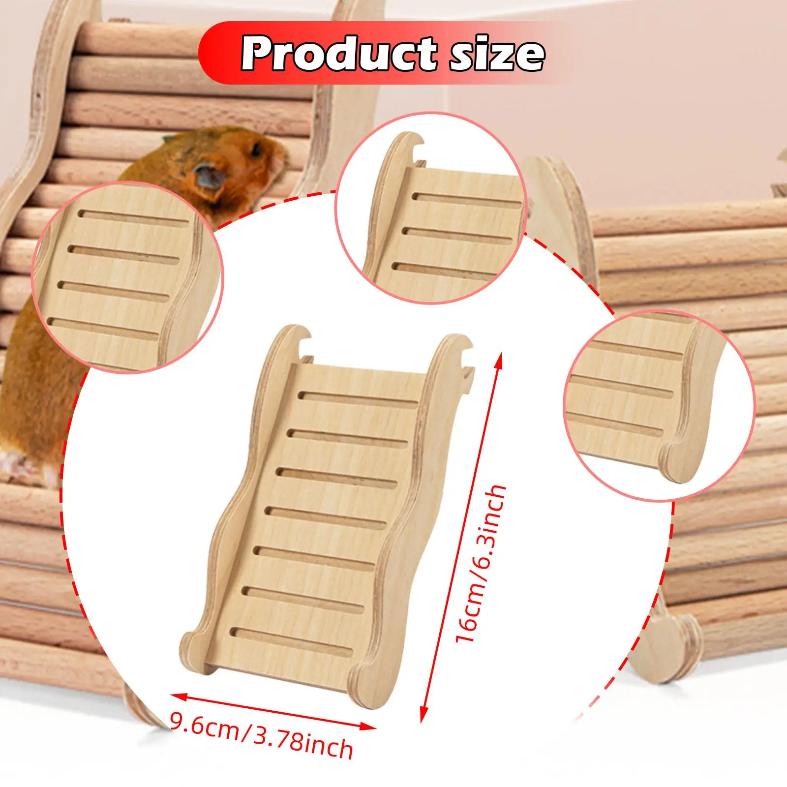 Escalera de madera para hámster: puente para trepar y entrenar - imagen 4
