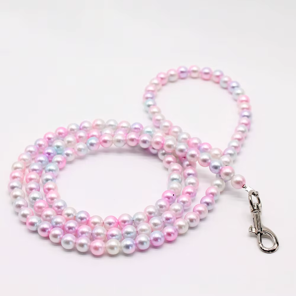 Correa con perlas y acero inoxidable para perros pequeños y gatos - imagen 4