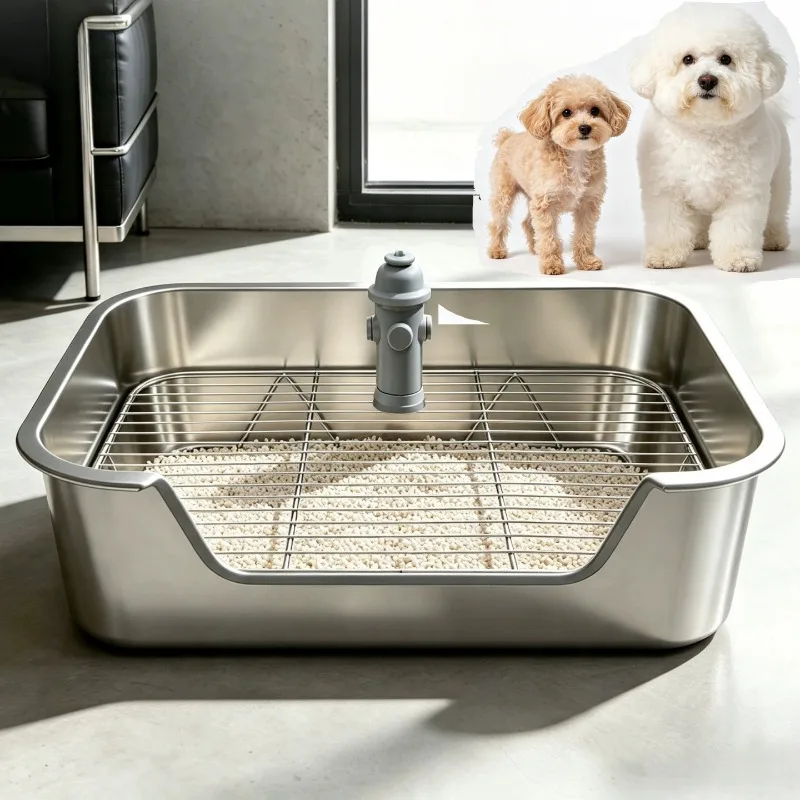 Bandeja sanitaria para perros y gatos en acero inoxidable