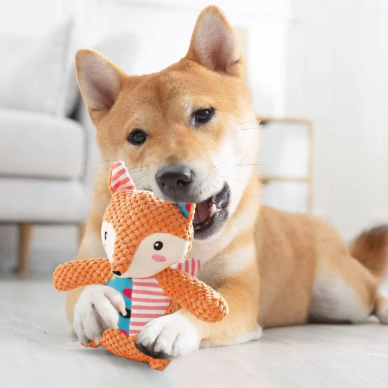 Juguete peluche interactivo masticable con sonido para perros y gatos