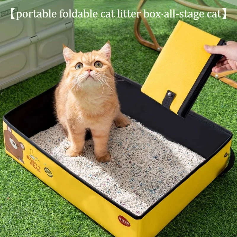 Caja de arena portátil plegable para gatos – Ideal para viajes - imagen 5