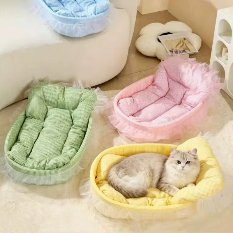 Cama nido suave cálida para gatos y perros mini lavable desmontable