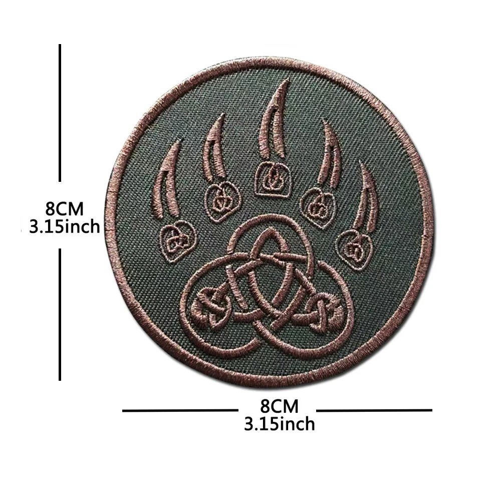 Parche Táctico Pata de Lobo Vikingo – Insignia Bordada con Velcro - imagen 5