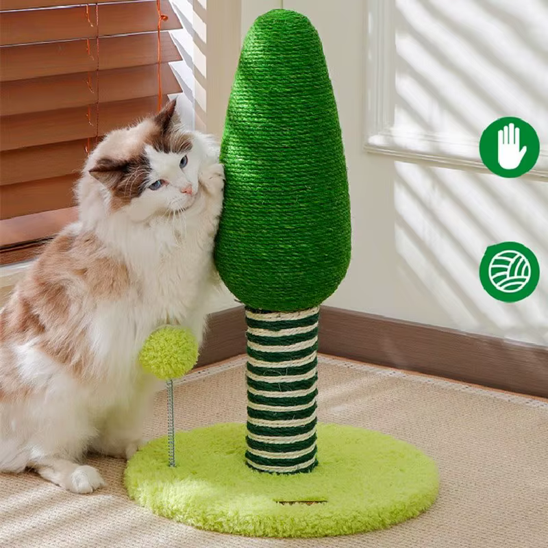 Torre rascador para gatos con plataforma y poste de sisal