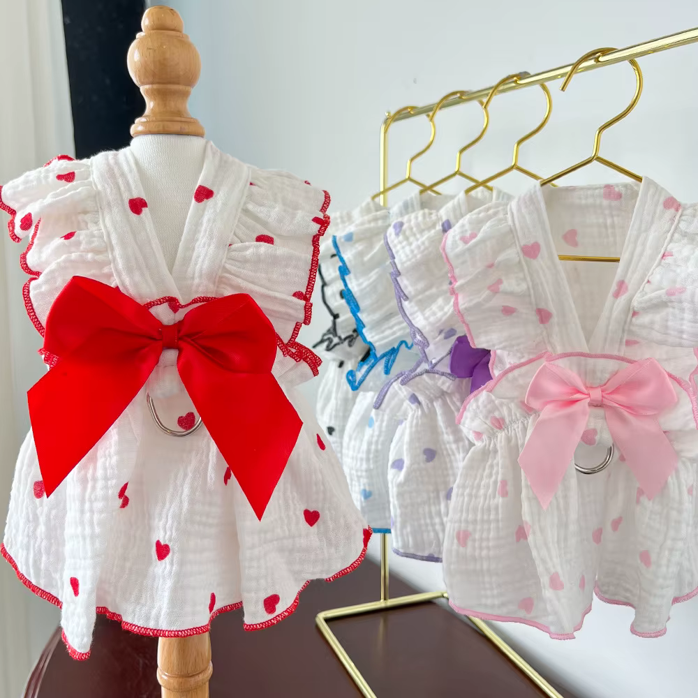 Mascota con vestido para paseos y fotos
