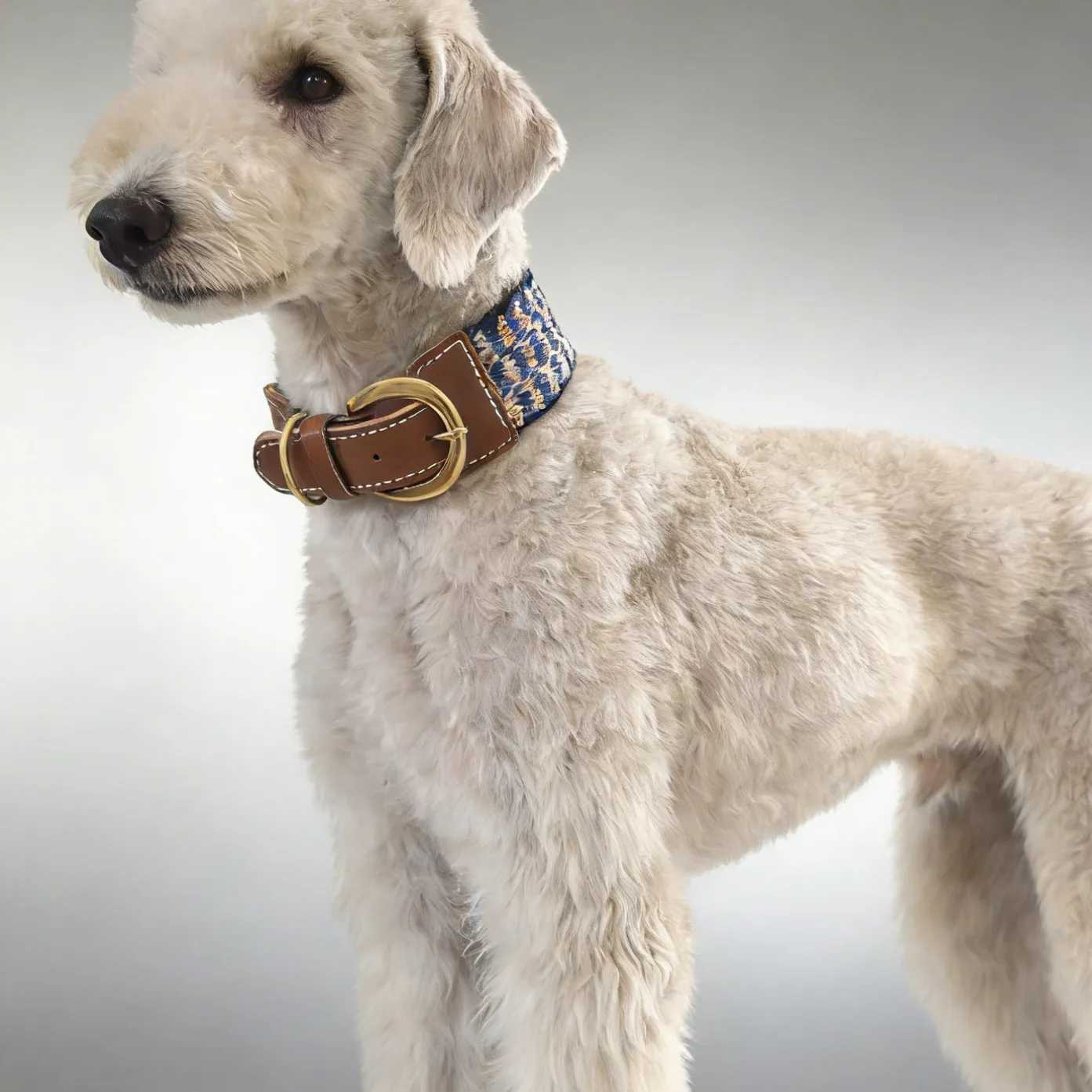 Collar de cuero para perro trenzado bohemio con correa ajustable - imagen 2