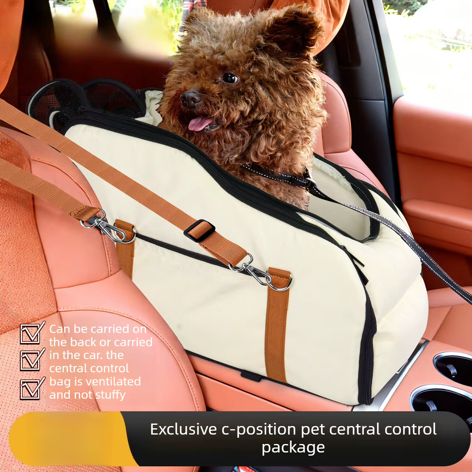 Transportera consola coche para gatos y perros pequeños – Cama de seguridad - imagen 3