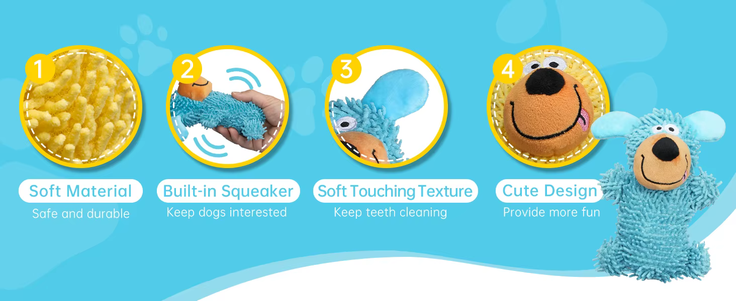 Peluches chirriantes con diseño atractivo