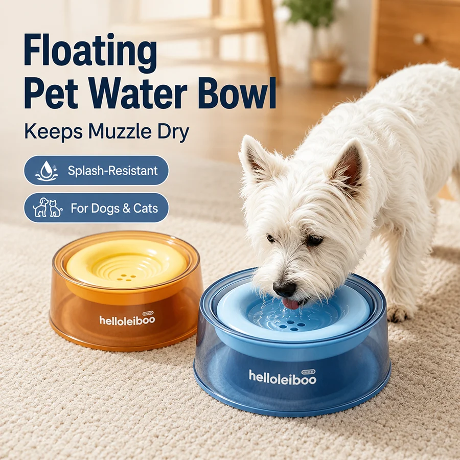 Tazón flotante antiderrames para perros y gatos, bebedero lento - imagen 4