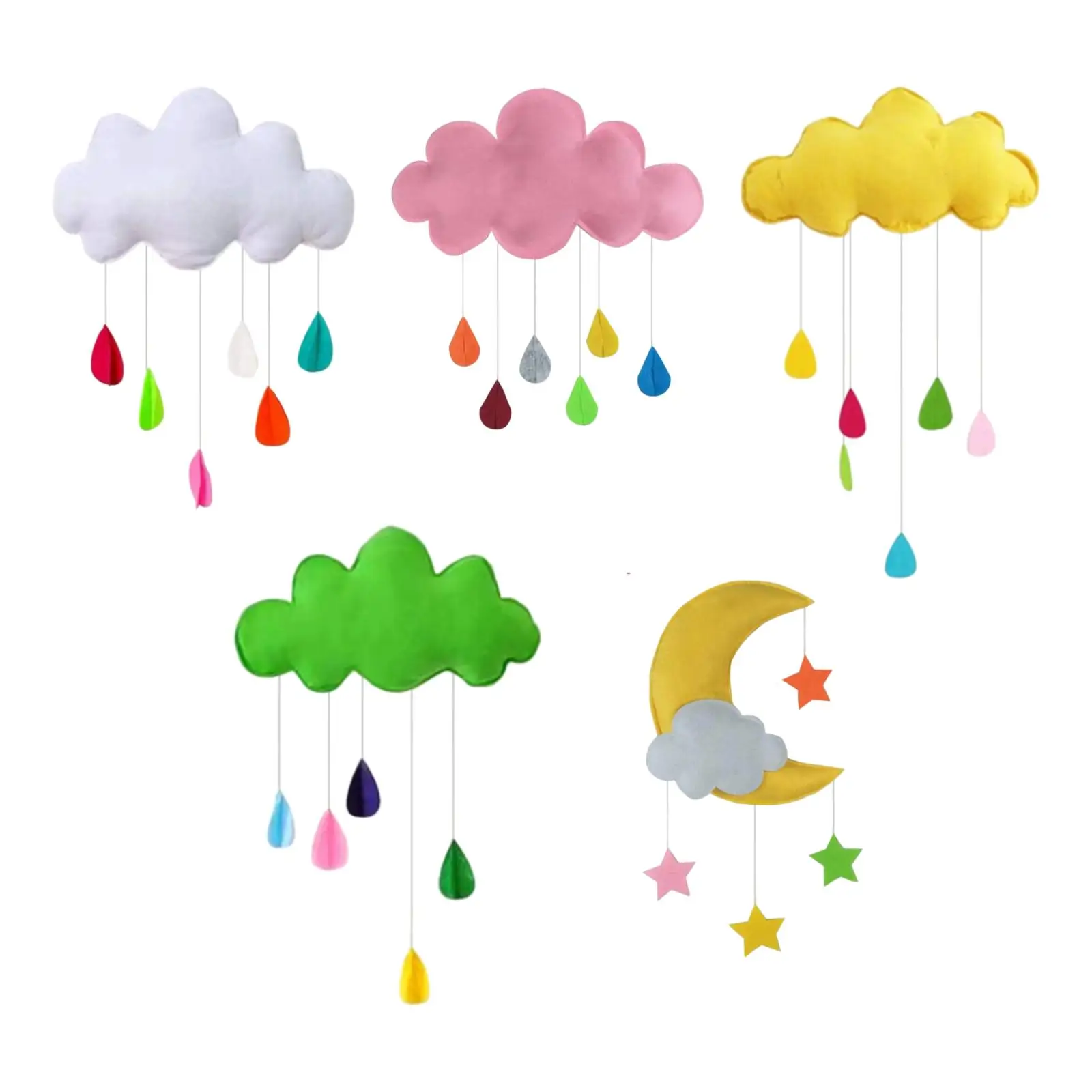 Adornos colgantes con forma de nube y cuerda para colgar