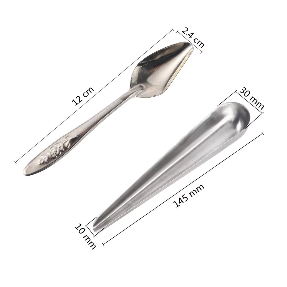 Cuchara acero inoxidable para alimentar loros y pavos reales