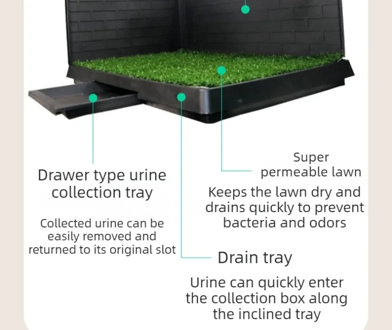 Producto de interior con zona de césped artificial