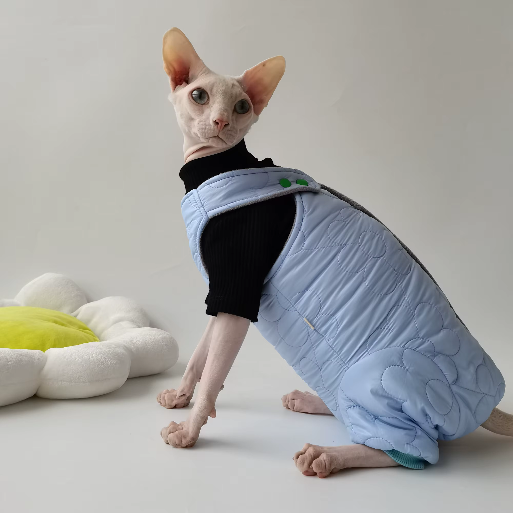 Abrigo acolchado de algodón para gatos Sphynx de invierno - imagen 5
