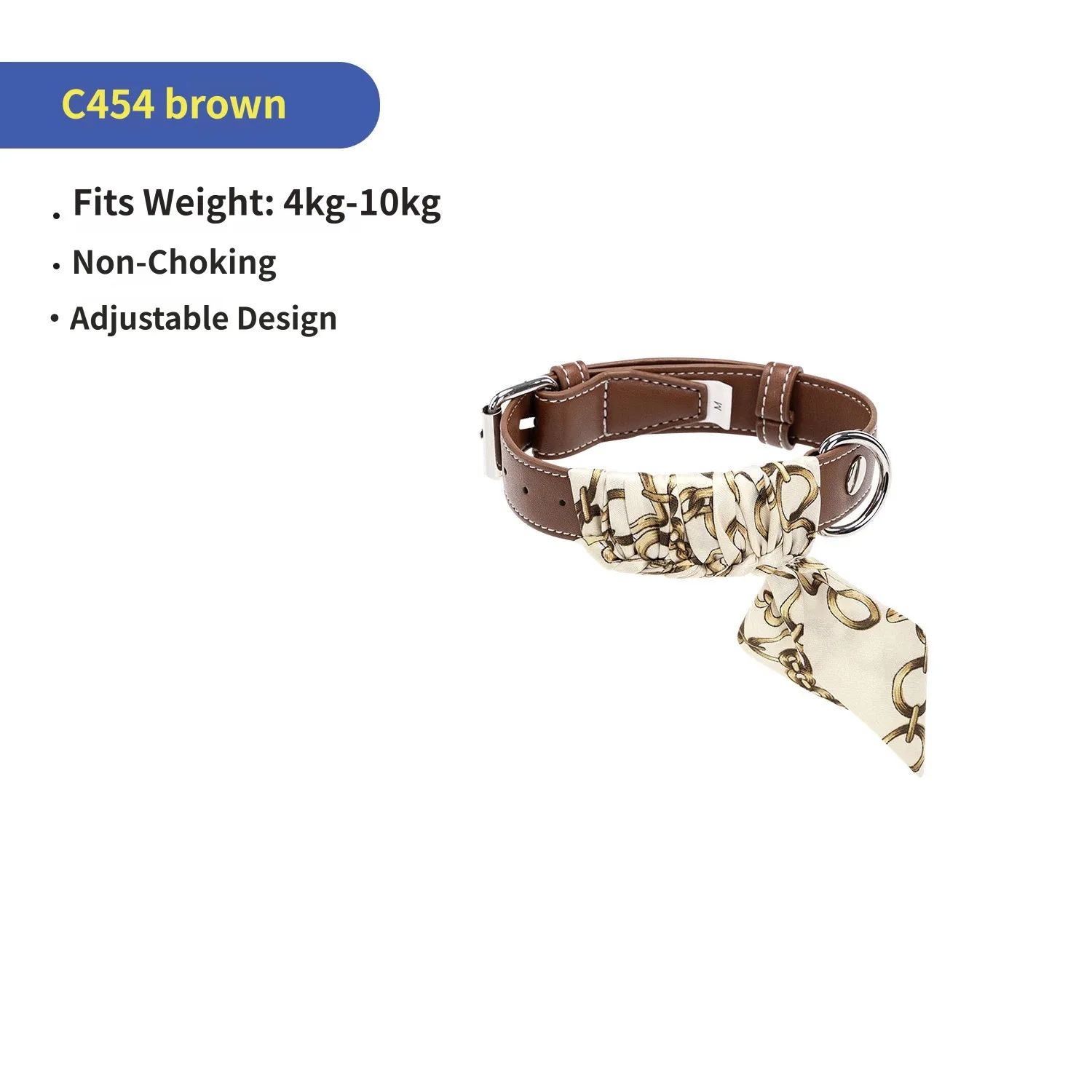 Collar de cuero con corbata para perro – Elegante y ajustable - imagen 5