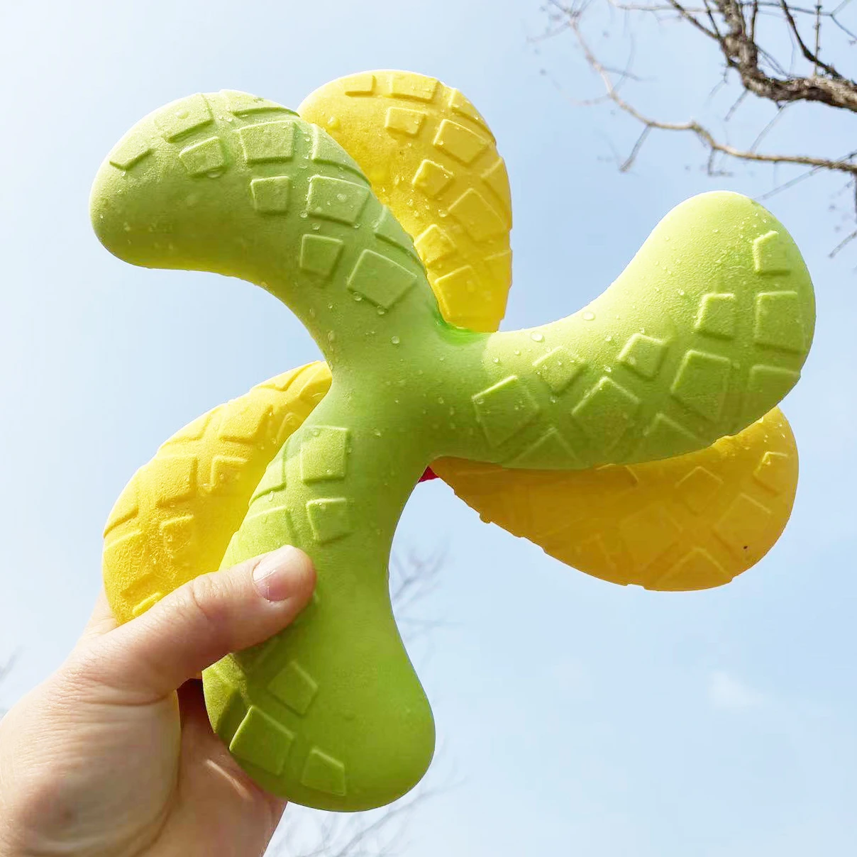 Textura de mordida del boomerang molar para perros